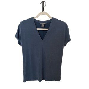 LIKE NEW- Chelsea & Theodore Slate Blue V-Neck Top!